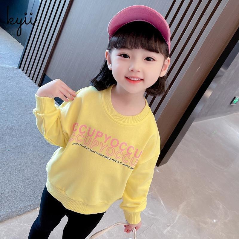 KYII Girls Long Sleeve summer children Cotton Korean Round-neck Top kyii0175