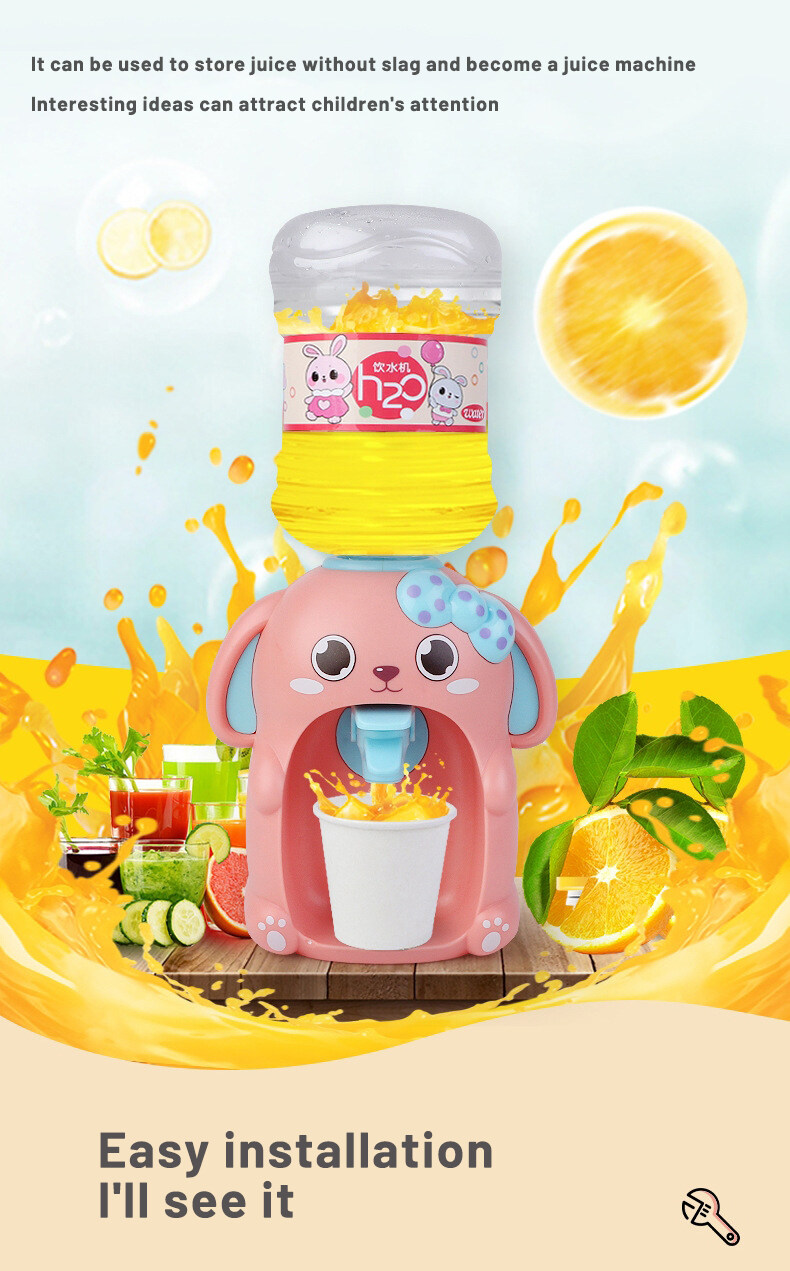 【Ready Stock】 Mini Pig Tiger Panda Cat Crab Water Dispenser Set Toys Pig Shape Pretend Game Kitchen Drinking Fountain Toy Simulation Mini Water Dispenser Kids girls boys Toy 200-250ML