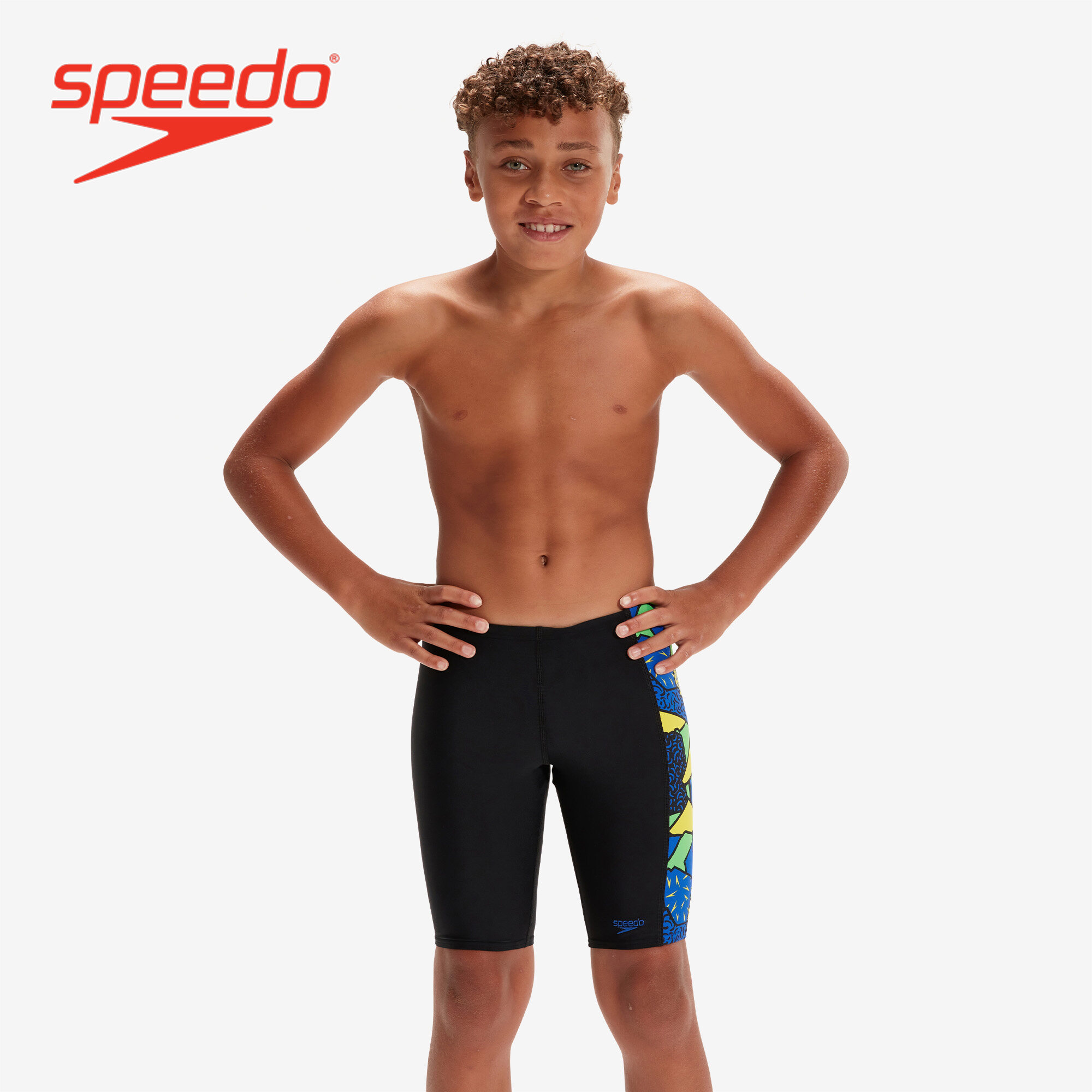 Speedo Boy's Swimwear - Allover Panel Jammer - Black - 8-00316214735